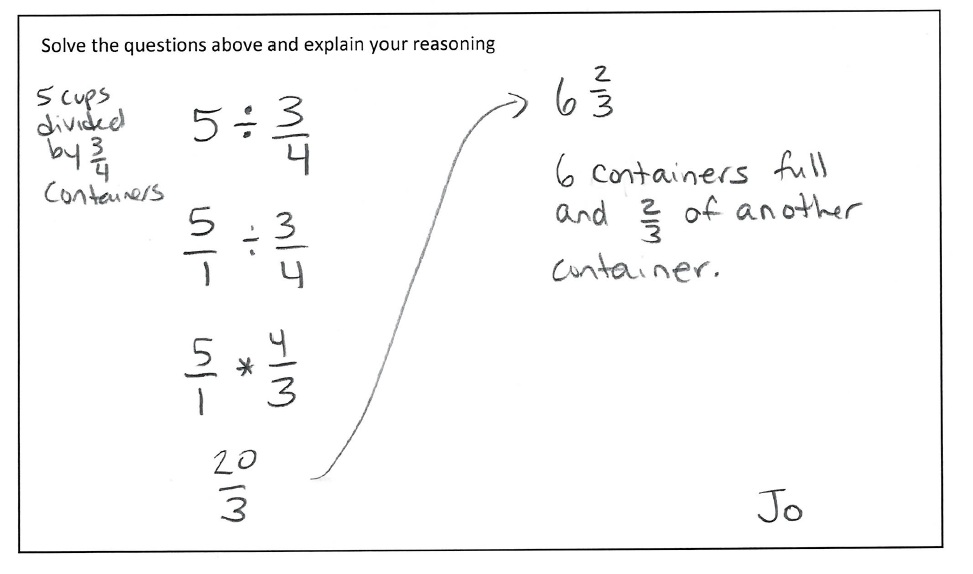 hand written fraction problem.